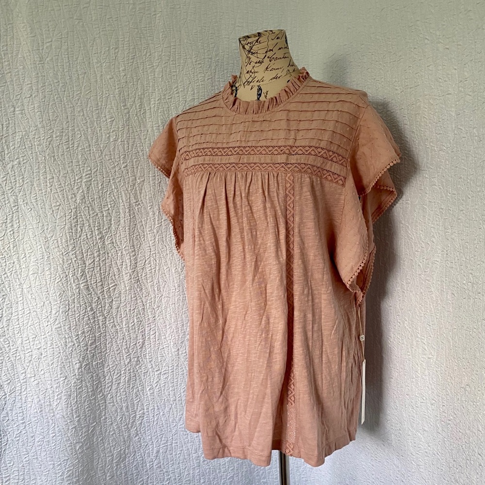 Nordstrom Caslon Pintuck Flutter Sleeve Blouse